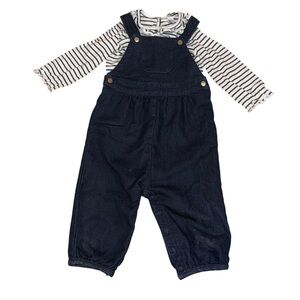 Petit Bateau Overalls Set Blue Size 12 Months